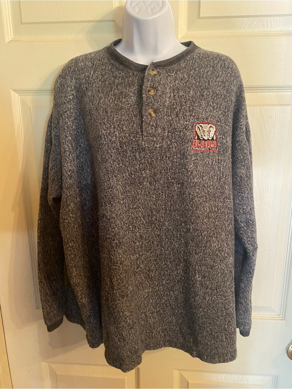 Pro Edge Gray Heather Henley with Alabama Patch